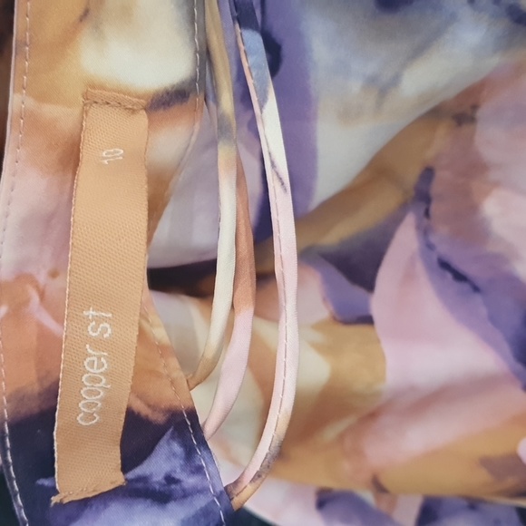 Cooper St Size 10 Purple Floral Satin Feel Dress - Picture 7 of 7